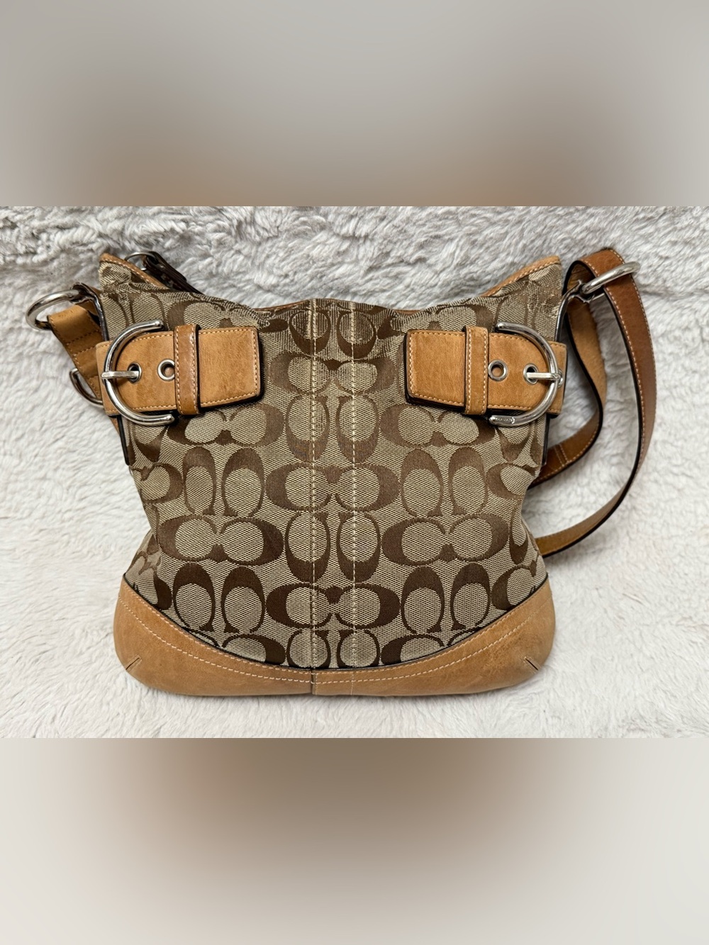 Vintage Coach Brown/Tan Soho Signature Canvas Shoulder Bag-READ!!!